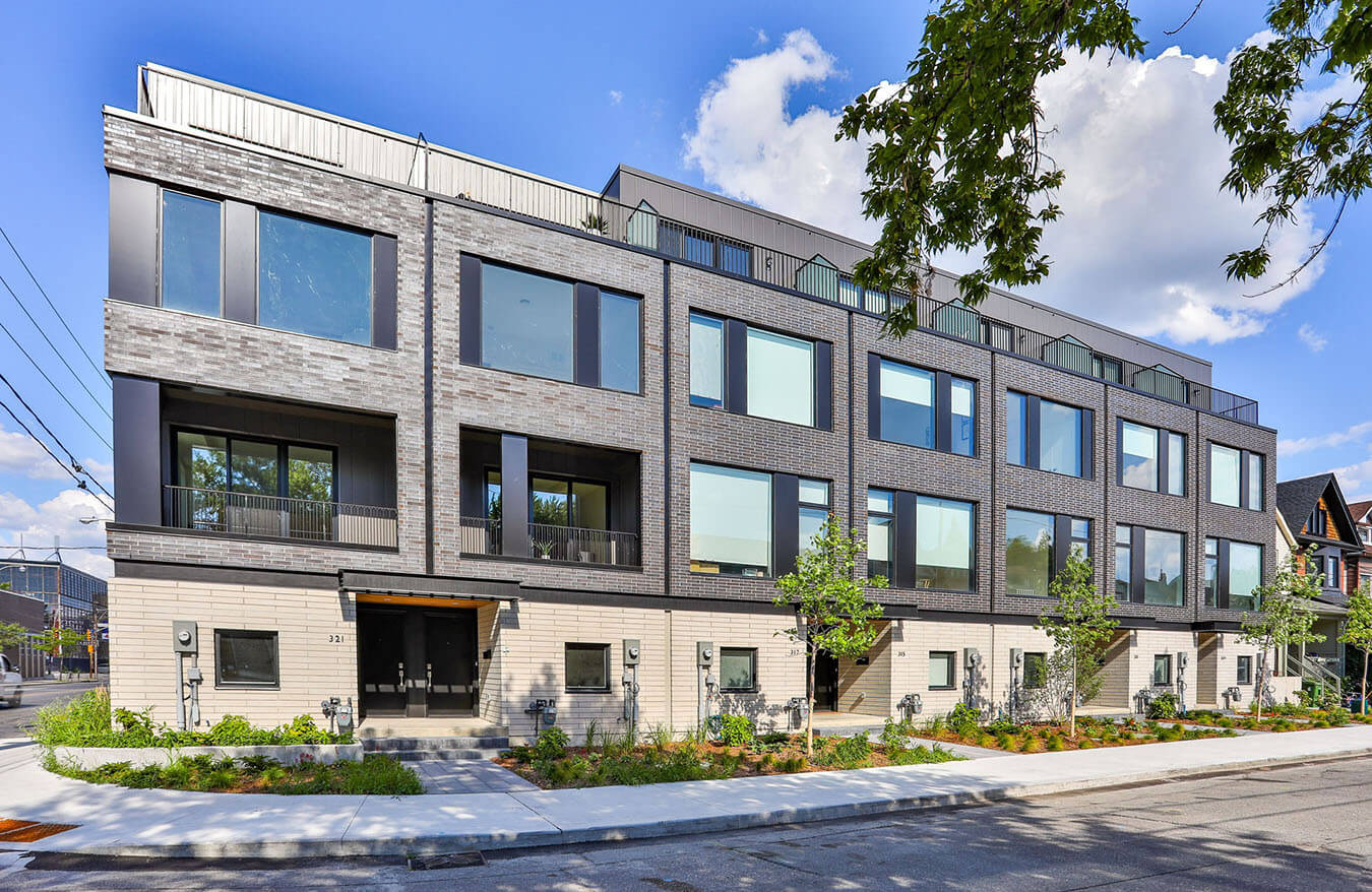 Piano Towns Showing Exterior Front of Buildings from Street